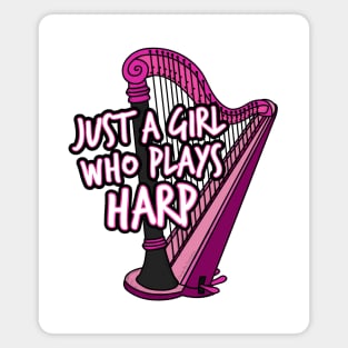 Just A Girl Who Plays Harp Female Harpist Magnet